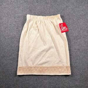Vintage Eber San Francisco Skirt Women Medium Cream Pointelle Lace Trim USA NWT